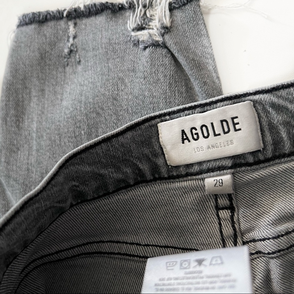 AGOLDE Nico Gray High Rise Raw Hem Jeans In Risk 29 - Picture 4 of 6